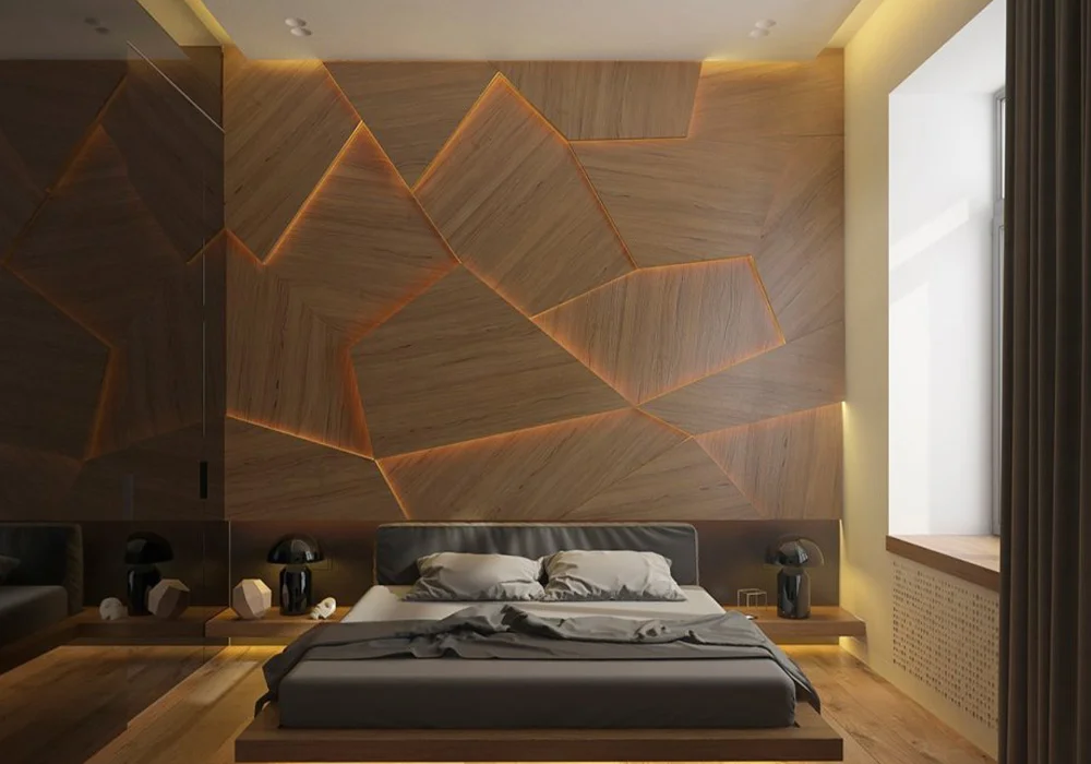 3D akustik ahşap duvar panel uygulaması